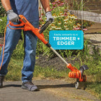 BLACK+DECKER Electric Lawn Mower, Weed Eater and Edger 3-in-1 Combo, Corded 12-Inch 6.5 Amp Electric Weed Wacker and Compact Push Mower (BESTA512CM)