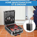800 PCS Home Tool Set with Rolling Tool Box, Professional Mechanic Repair Kit, General Household Hand Tool Set with Aluminum Trolley Case for Homeowner, DIY