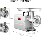 Commercial Electric Meat Grinder #22, 1.2HP Heavy Duty Stainless Steel Meat Mincer with 2 Blades, 2 Plates & 3 Stuffing Tubes,Sausage Stuffer Machine for Home Kitchen & Restaurant Use