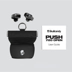 Skullcandy Push 720 Open Wireless Open Ear Bluetooth Earbuds  Headphones  Waterproof  Clip-On Lightweight Design  30 Hours Battery  Wireless Charging Pouch  Microphone for iPhone Android - True Black