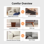 DOPEDIO Modern Loveseat Sofa for Living Room,Chenille Recliner, Removable Cover, Spring Cushions, Solid Wood Frame, Easy Assembly for Small Spaces (71.25inch .Beige)