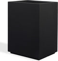 PolyStone Cozumel Tall Modern Outdoor/Indoor Column Planter  18" L x 23" W x 30" H  Lightweight  Heavy Duty  Weather Resistant  Polymer Finish  Commercial Grade and Residentia (Black)