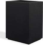 PolyStone Cozumel Tall Modern Outdoor/Indoor Column Planter  18" L x 23" W x 30" H  Lightweight  Heavy Duty  Weather Resistant  Polymer Finish  Commercial Grade and Residentia (Black)