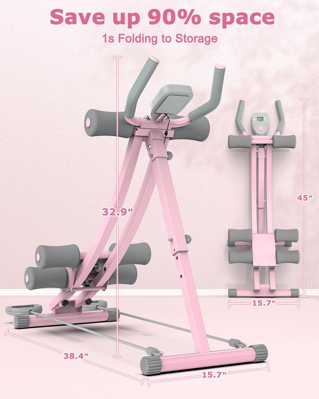 GIKPAL Ab Machine, Adjustable Trainer for Home Gym, Ab Crunch Exercise Equipment for Beginner