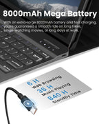 HUIHUANG 11-inch Android 16 Tablet, 32GB RAM + 128GB ROM (1TB Expand), T7280 Octa-Core 2.2GHz Processor, 90Hz FHD+ IPS Display, 8000mAh Battery, Gemini AI, Face ID, Dual Speakers, Fast Charging