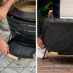 TIKI Patio Smokeless Outdoor Fire Pit  25-Inch Wood-Burning Bonfire with Removable Ash Pan  Stand  and Weather-Resistant Cover
