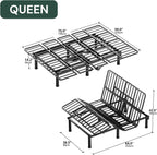 SunsGrove Queen Adjustable Bed Frame with Wireless Remote, Zero Gravity, Head & Foot Incline, Anti-Snore, Memory Presets, Quiet Motor, Electric Bed with Adjustable Leg Heights