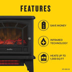 duraflame® Infrared Quartz Electric Fireplace Stove Heater, Black