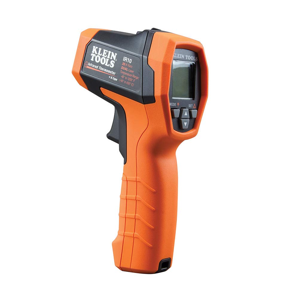 Klein Tools IR10 Infrared Thermometer, Digital Thermometer Gun with Dual Targeting Laser, 20:1