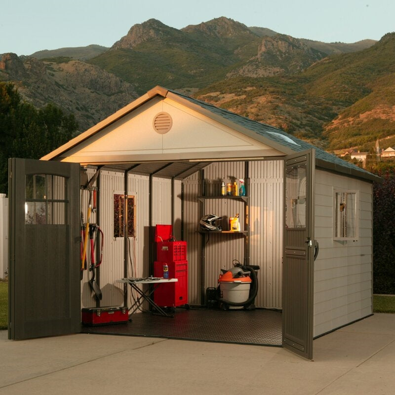 11 ft. W x 11 ft. D Plastic Storage Shed