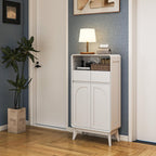 Kitchen Storage Cabinet, Buffet Cabinet with Doors and Adjustable Drawers, Modern Accent Sideboard Coffee Bar Cabinet for Living Room, Dining Room, Entryway, White