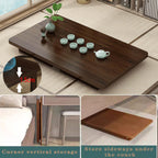 Japanese Folding Table Bamboo Japanese Floor Table Portable Solid Wood Folding Coffee Table,No Assembly Japanese Coffee Table for Sitting on The Floor,Easy Storage