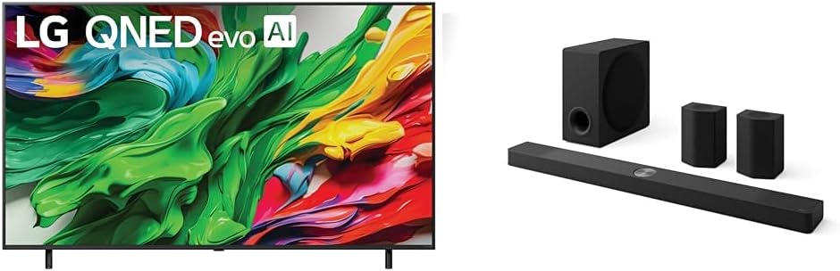 LG 65" QNED85A 4K Smart TV & 9.1.5-Ch. S95TR Soundbar with Dolby Atmos  DTS:X  Wireless Speakers and Subwoofer Home Theater Bundle