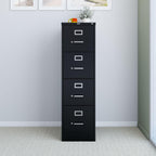 STAPLES 4-Drawer File Cabinet, Lockable, Black, 25"D x 15"W