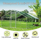 HITTITE Large Metal Chicken Coop with Run  19.19 x 9.84 x 6.56 ft Walk in Poultry Cage Chicken Run Pen  Outdoor Chicken Runs for Yard with Waterproof & Anti-UV Cover