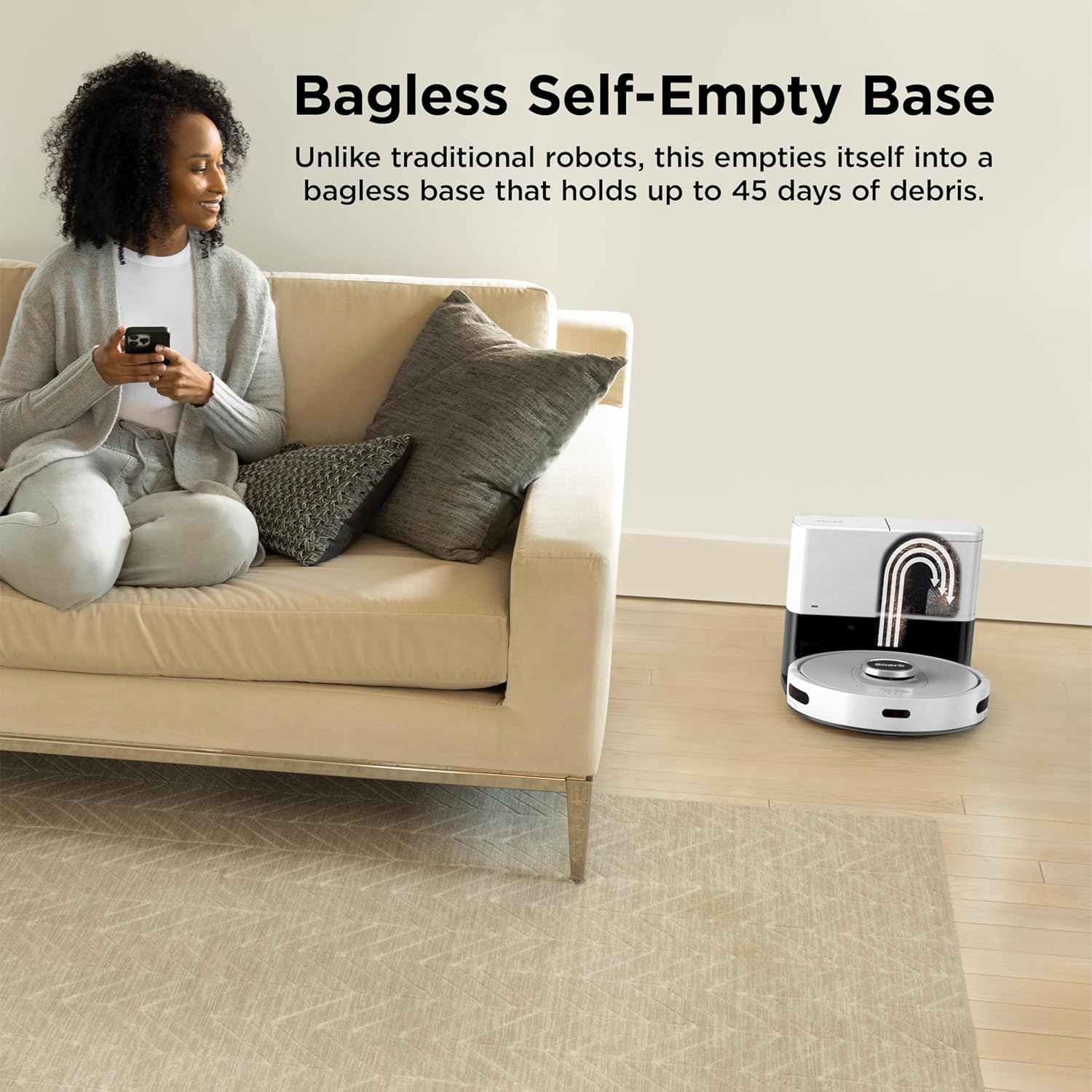Shark AI Ultra Voice Control Robot Vacuum with Matrix Clean Navigation, Home Mapping, 60-Day Capacity, XL Self-Empty Base for Homes with Pets, Carpet & Hard Floors, Cool Grey, AV2511AE