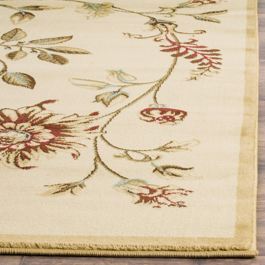 SAFAVIEH Lyndhurst Collection Area Rug - 8' x 11', Ivory & Multi, Traditional Floral Design, Non-Shedding & Easy Care, Ideal for High Traffic Areas in Living Room, Bedroom (LNH552-1291)