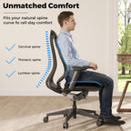 EUREKA ERGONOMIC Lira Office Chair, Ergonomic Desk Chair with 3D Armrests, Adjustable Seat Depth, Mesh Computer Chair with Lumbar Support for Home Office(Black)