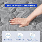 Firm King Mattress,12 Inch King Size Hybrid Mattress with Extra Lumbar Support for Back Pain Relief, Cool Sleep, Edge Support, Firm Pocket Spring with Motion Isolation, Fiberglass-Free