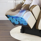 MYTHIA MD906 2026 Massage Chair - Full Body Zero Gravity Recliner with 3D Massage, Heat Therapy, Air Pressure & Foot Roller, Bluetooth & USB Charging Port for Home & Office Use (Beige)