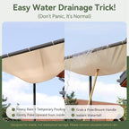 Aoxun 10x6 Lean to Gazebo Outdoor Pergola with Water Resistant & UV-Resistant, Wall-Mounted Canopy Sloped Roof Awning for Patio Backyard, Deck, or Garden Khaki
