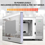 Total Chef 1.3 Cu Ft Microwave Oven – Compact Countertop Kitchen Appliance, Small Stainless Steel Microwave with Digital Touch, Pre-Set Functions, 12.8” Turntable, 1100 Watt