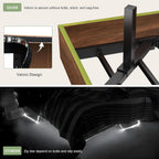 Feonase Floating Bed Frame Queen with Led Lights and Charging Station, Wood Full Size Bed Frame with Storage Headboard, Heavy Duty Metal Slats, No Box Spring Needed, Easy Assembly,Walnut