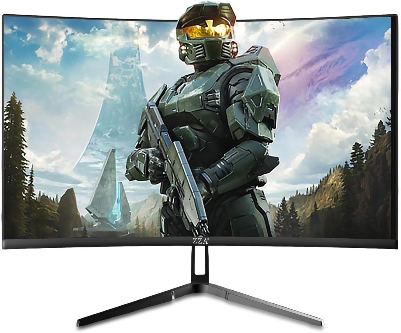 ZZA 32" Curved Gaming Monitor  4K UHD (3840 x 2160) VA Display  1500R Immersion  144Hz/160Hz Refresh Rate  Advanced Computer Screen  Supports AMD FreeSync Premium  120% sRGB Color Gamut HDMI 2.1/DP1.4