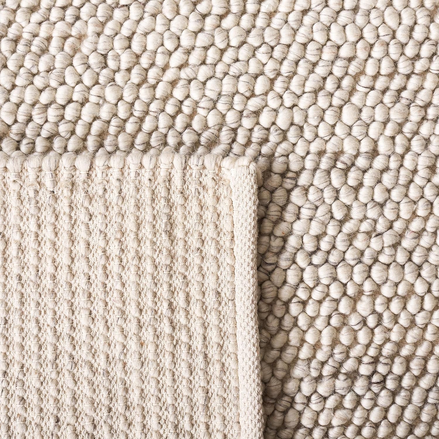 SAFAVIEH Area Rug 8x10 - Natura Collection - Large - Grey & Ivory, Handmade Wool Blend, Textured Design, Ideal for Living Room, Bedroom, Dining Space (NAT425F)