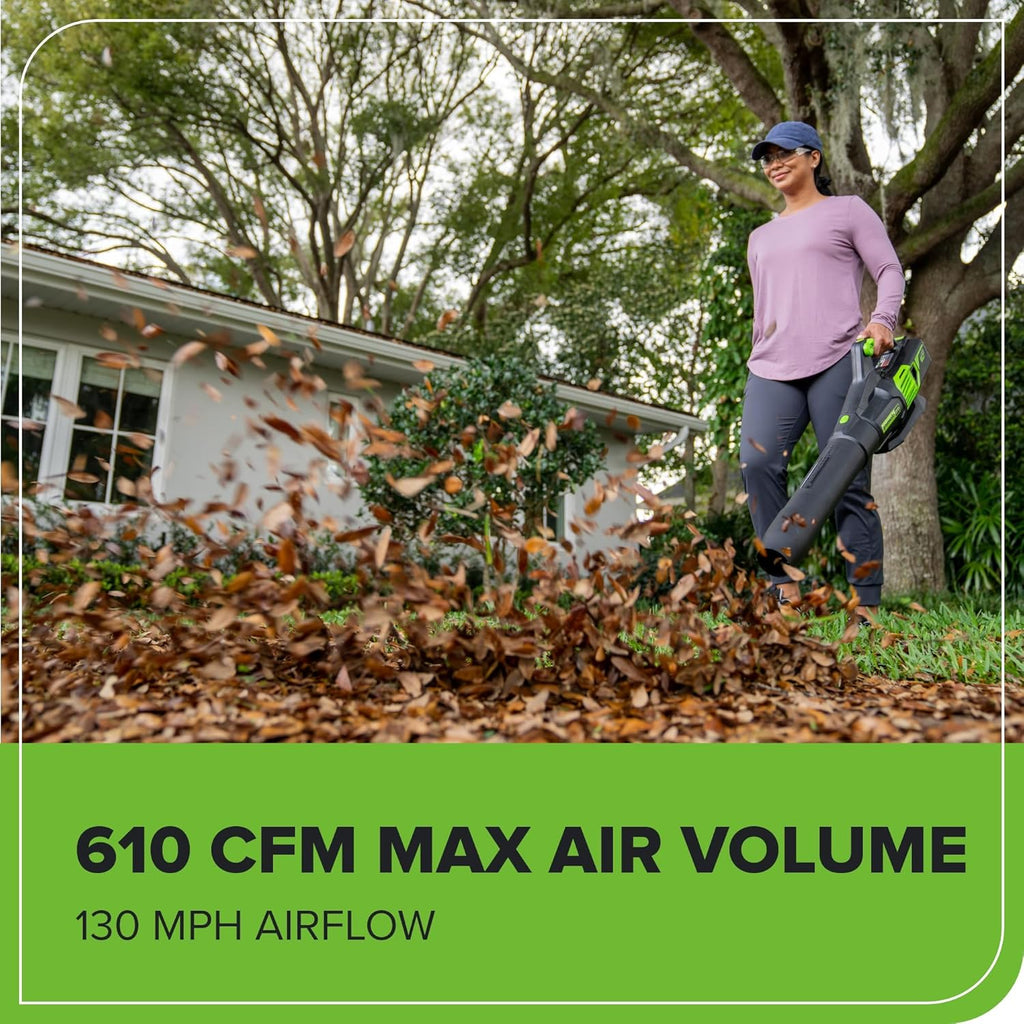 Greenworks 60V 17" Brushless (Push) Mower + 60V (610 CFM) Brushless Blower  4.0Ah Battery and 3A Charger