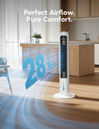 Windowless Portable Air Conditioner Ac Unit with Remote,37” Ventless Evaporative Air Cooler,Quiet Swamp Cooler for 4 Modes, Ductless Tower Fan For 12H Timer, Ice Packs for home White
