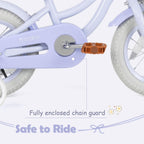 Olakids Kids Bike, 12 14 16 18 20 Inch Toddlers Bike with Training Wheels Rattan Basket Safety Bell Adjustable Seat and Handlebar, Children's Bicycle for Girls Boys