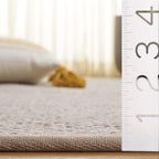 SAFAVIEH Area Rug 9' Square - Natural Fiber Collection - Marble & Beige, Sisal, Woven Design with Border (NF143C)