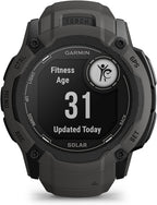 Garmin Instinct 2X Solar  Rugged GPS Smartwatch  Built-in Flashlight  Solar Charging Capability  Multi-Band GNSS  Graphite