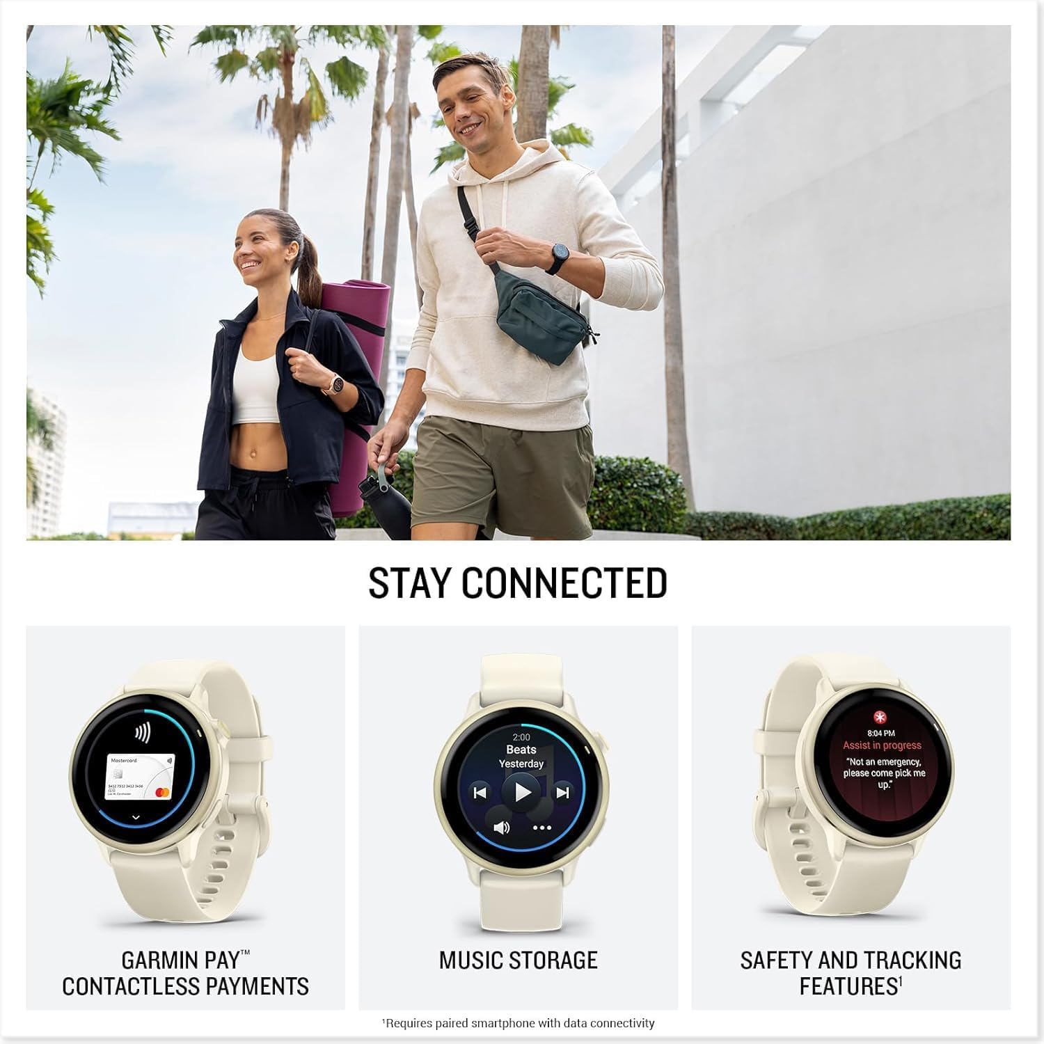 Garmin vivoactive 6 GPS Smartwatch with AMOLED Display  Lunar Gold | Advanced Health and Fitness Features  Up to 11 Day Battery  Energy Monitoring  Sleep Coach | with Signature Series Power Bundle
