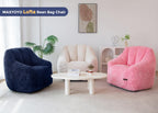 MAXYOYO Bean Bag Chair, Bean Bag Sofa with Filler, Cozy Living Room Chair for Adults and Kids, Stuffed Floor Sofa for Bedroom Dorm Reading, Navy