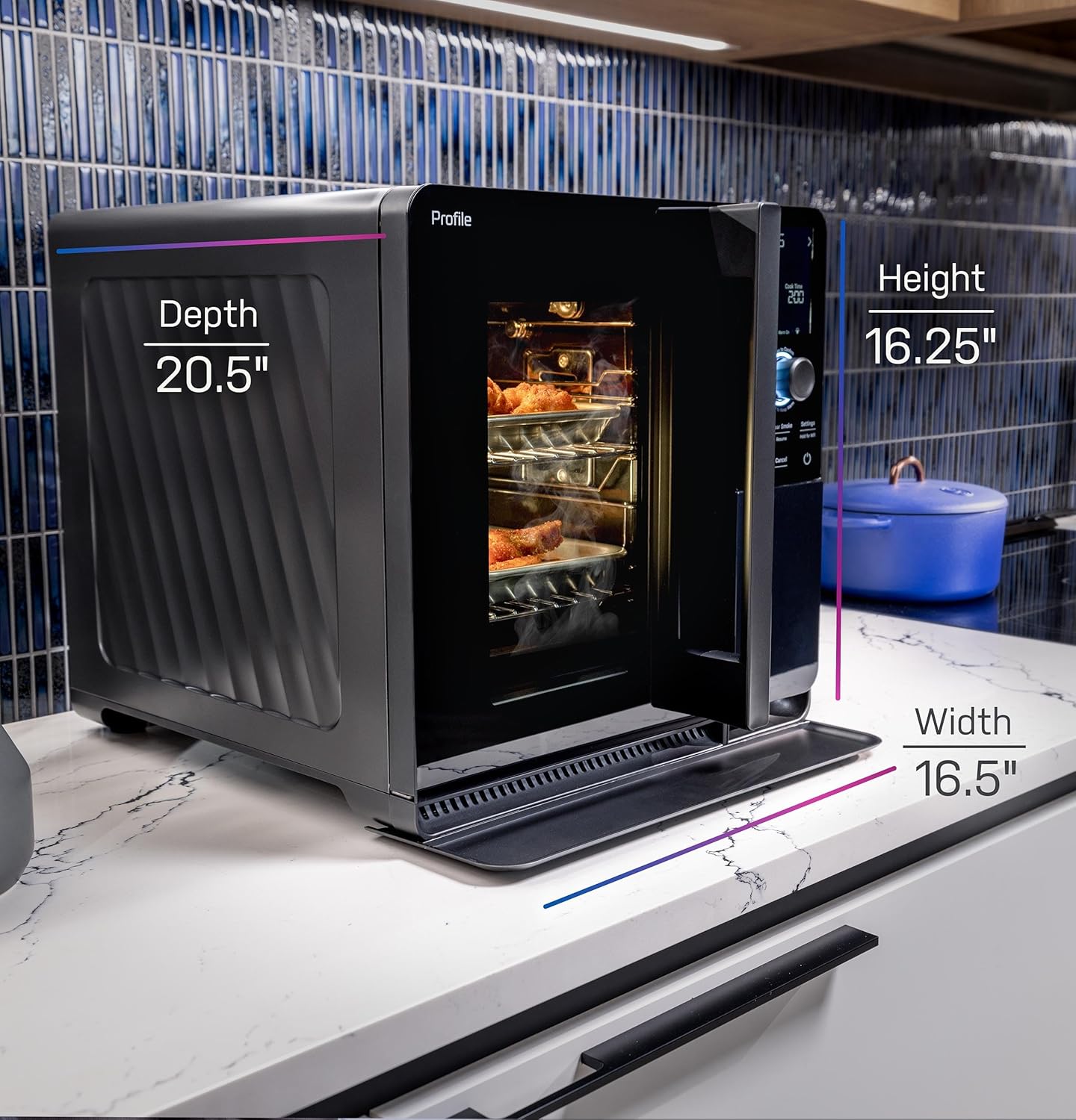 GE Profile™ Smart Indoor Pellet Smoker  with Active Smoke Filtration  5 Smoke Control Settings  WiFi Connected  Electric  Countertop BBQ Appliance  Black