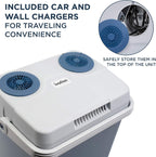 Ivation Electric Cooler & Warmer with Handle |27 Quart (25 L) Portable Thermoelectric Fridge For vehicles & Trucks| 110V AC Home Power Cord & 12V Car Adapter for Camping, Travel & Picnics