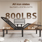 Adjustable Full Bed Frame with One Side Rail, Electric Ergonomic Base for Comfort & Safety – Ideal for Seniors, Home Care & Hospital Use
