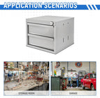 AA Products Model DW-1650 2 Tiers Drawer Cabinet with Password Lock Designed for Tools Room, Utility Room, Workplace, Carriage, Garage. 15.75’’W x 12.5’’H x 15.6”D - Sold Individually
