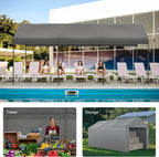 GOJOOASIS Carport 10x20 Car Ports Heavy Duty Outdoor Car Canopy Shelter Storage Tent Portable Garage with UV Protection, Waterproof & Rust-Proof, Easy Assembly for Cars, Trucks, Vehicles (Grey)