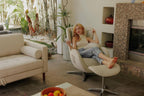 Nouhaus Classic Massage Chair with Ottoman. White Leather Lounge Chair, with Percussive & Shiatsu Chair Massager, Bluetooth Speaker and Recliner. Cozy Bedroom Chair with Spot and Full Body Massager