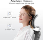 SIHOO M18 Ergonomic Office Chair, Computer Desk Chair with Adjustable Headrest and Lumbar Support, High Back Executive Swivel Chair for Home Office (Dark Gray)