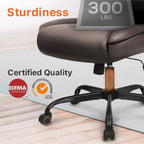 NEO CHAIR Office Desk Gaming Computer Home Chair Ergonomic Executive High Back Support Flip-up Arms Adjustable Height Swivel Rolling Wheels Comfy PU Leather (Brown)