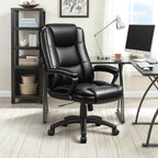 OFIKA Home Office Chair, 400LBS Big and Tall Computer Chair Heavy Duty Design, Ergonomic High Back Cushion Lumbar Back Support, Adjustable Executive Leather with Armrest