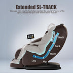 MYNTA Massage Chair Full Body  Zero Gravity SL Track Heavy Duty Massage Recliner Chair with Heat  12 Auto Modes for Home  M1612 Brown