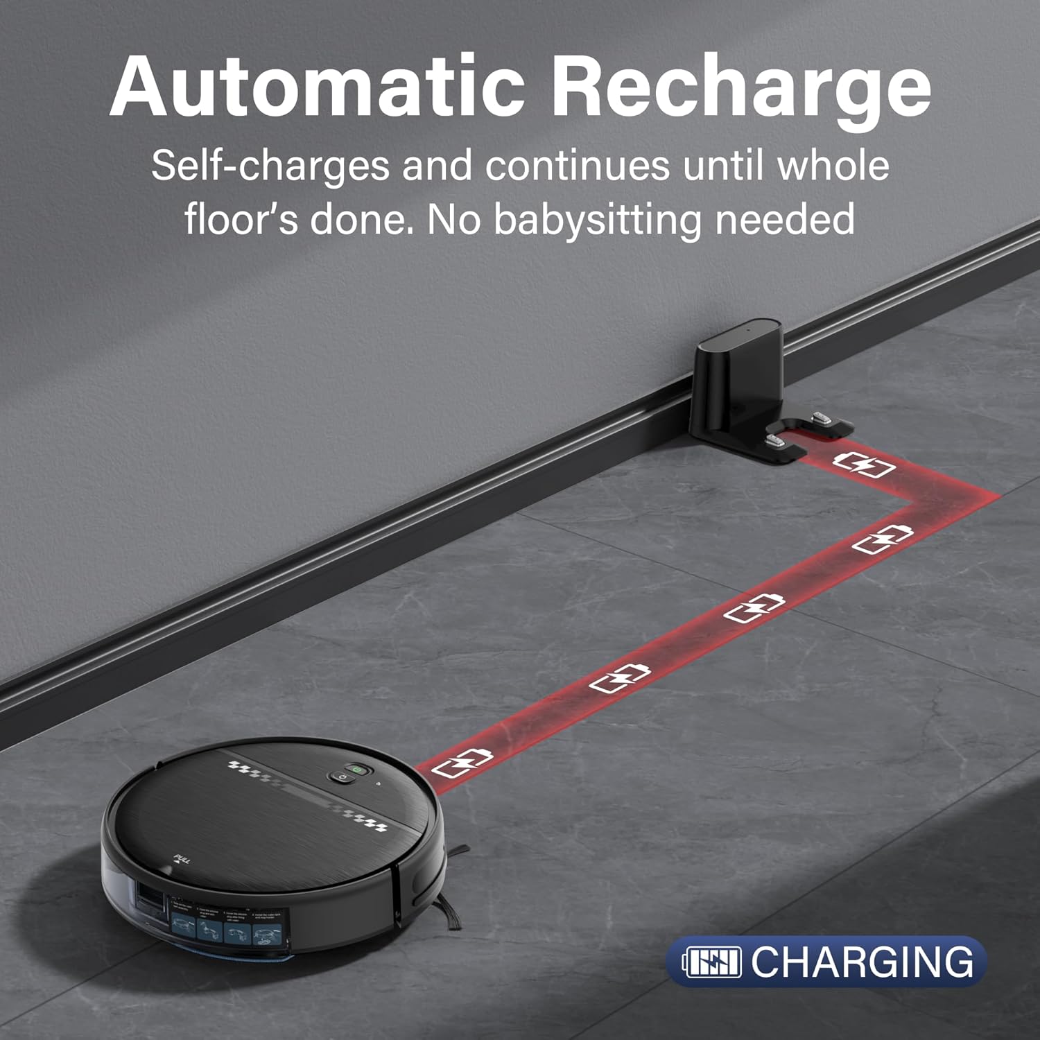 Robot Vacuum and Mop Combo, 2-in-1 Robot Vacuum Cleaner, 2.87'' Slim Design, Wi-Fi/App/Voice Control, 3D Obstacle Avoidance & Self-Charging Robotic Vacuum for Hard Floors, Carpets, Pet Hair