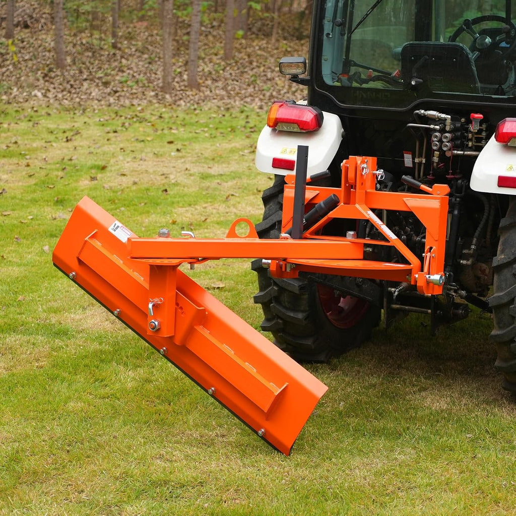 60" 6-Way Adjustable Tractor Rear Blade 3-Point Hitch Attachment - 25.6" Offset & ±45° Angle  Cat.1  20-45HP  RB60S