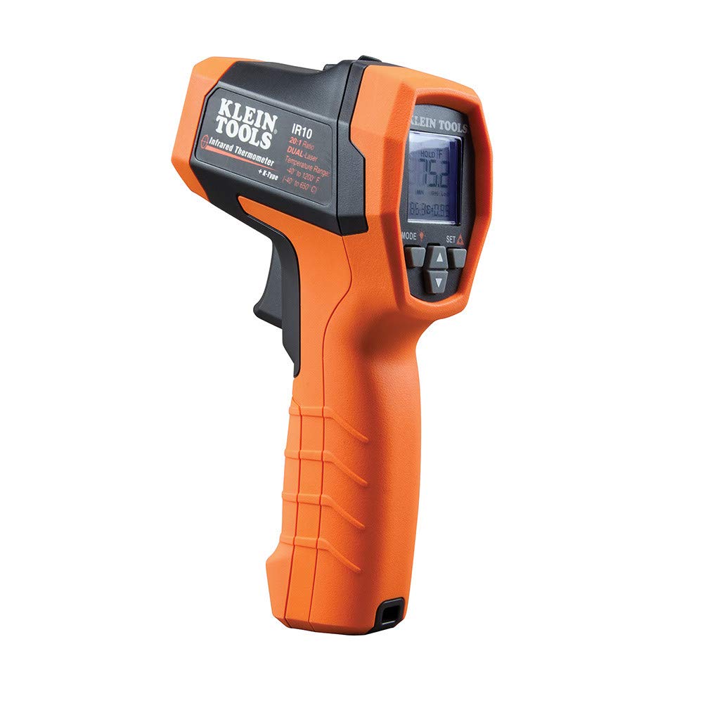 Klein Tools IR10 Infrared Thermometer, Digital Thermometer Gun with Dual Targeting Laser, 20:1
