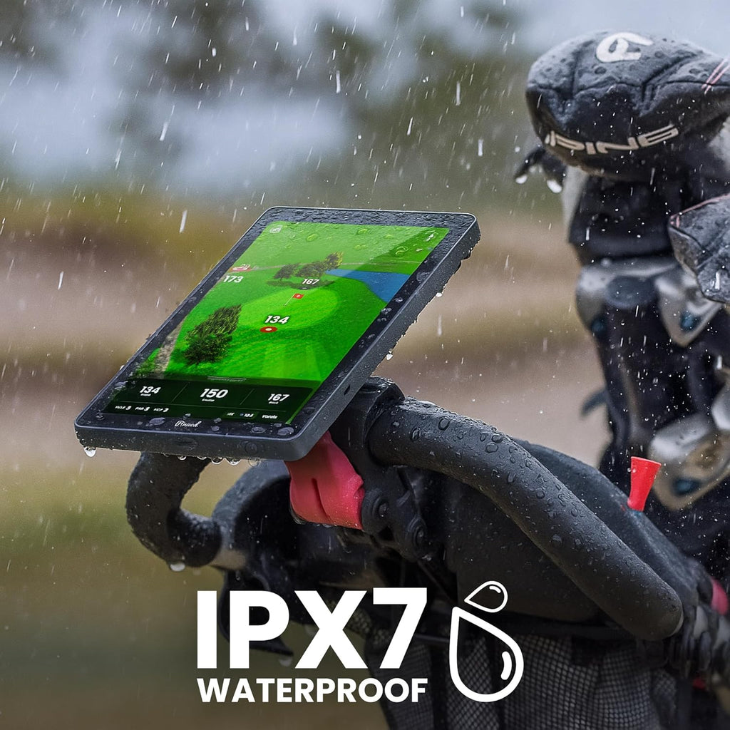 Pinned Golf Portable GPS Tablet - The Caddie - Magnetic  Weatherproof  Touchscreen  FCB Distances - Golf Caddy 45 000 Course Maps - Gifts for Men - Gray